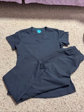 Women's grey Scrub Top & Pants Set